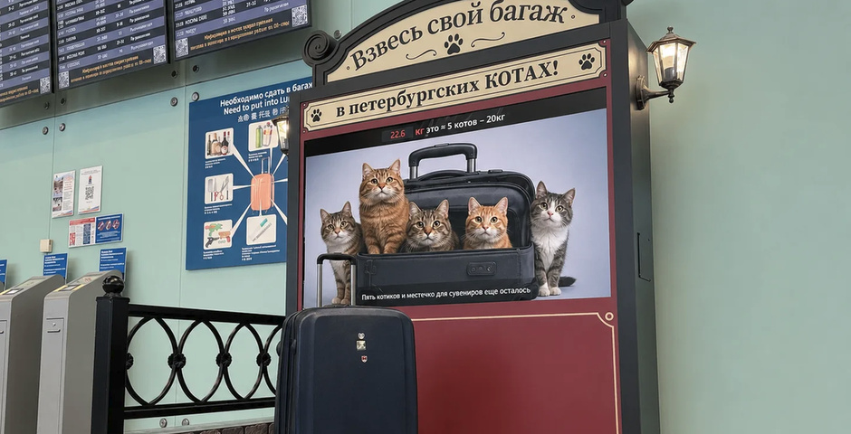В Пулково установили весы, измеряющие багаж в котах
